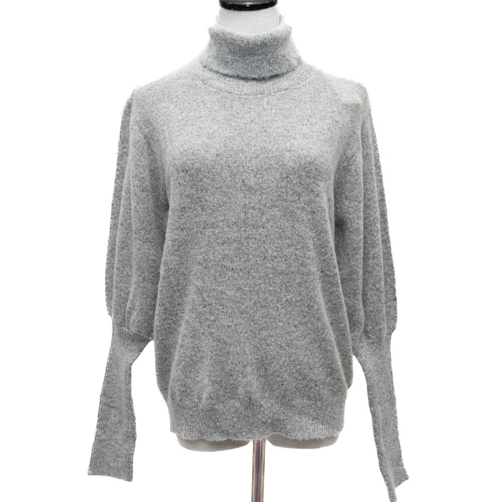 One Grey Day Gray Puff Sleeve Sweater Size Large
